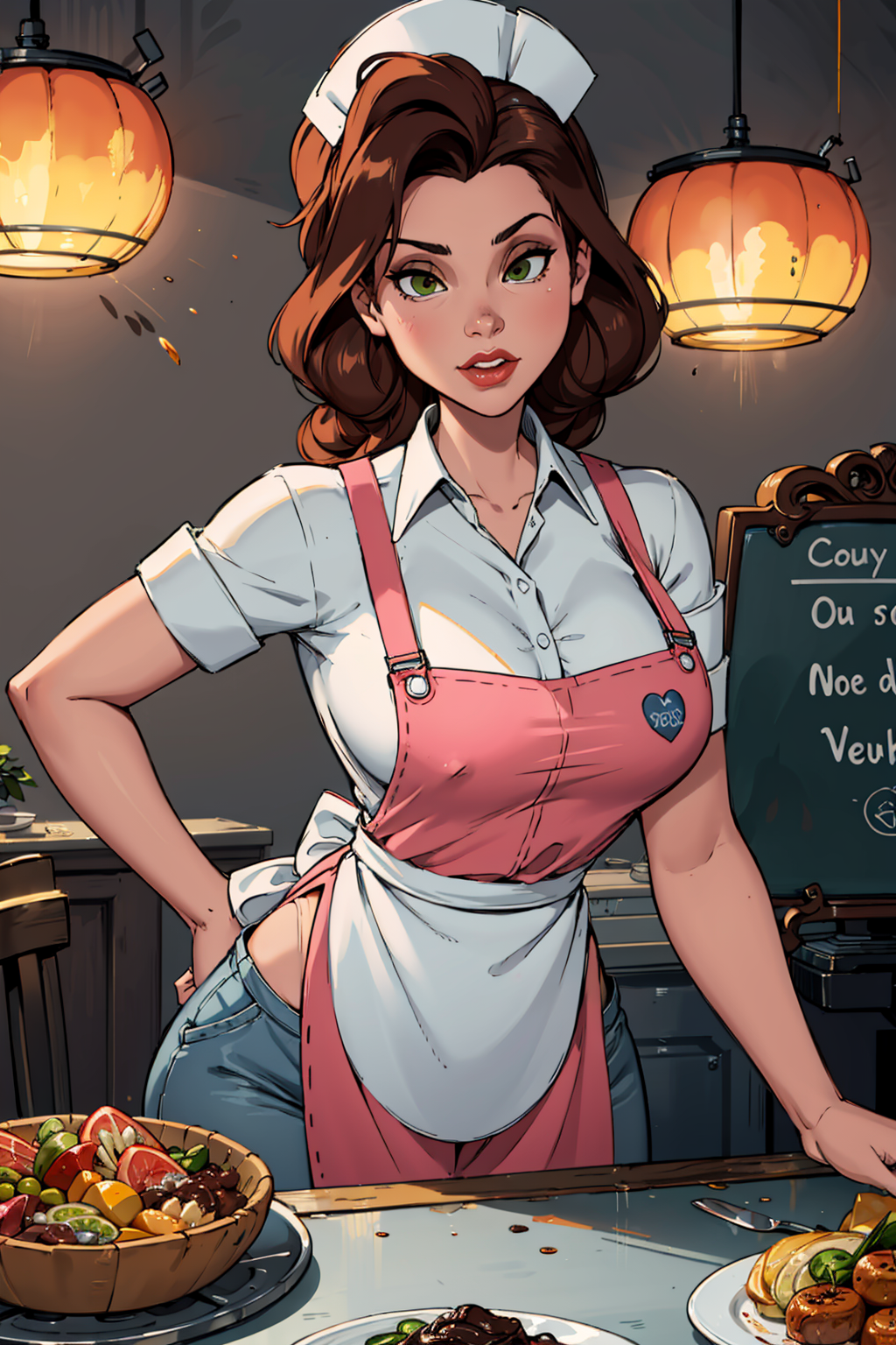 00565-666-anniehughes, 1girl, waitress, apron, pink dress, (curvy), _lora_Sett_Annie_Hughes_0.8_, milf, masterpiece, best quality, extreme.png